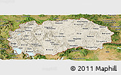 Shaded Relief Panoramic Map of Macedonia, satellite outside