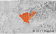 Political Shades 3D Map of Probistip, lighten, desaturated