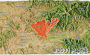 Political Shades 3D Map of Probistip, satellite outside