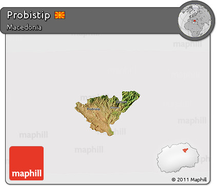 Satellite 3D Map of Probistip, cropped outside