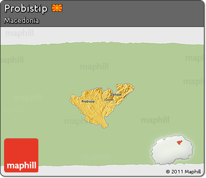 Savanna Style 3D Map of Probistip, single color outside