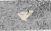 Shaded Relief 3D Map of Probistip, darken, desaturated