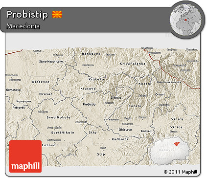 Shaded Relief 3D Map of Probistip