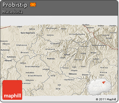 Shaded Relief 3D Map of Probistip