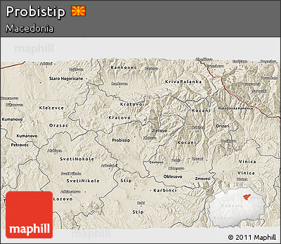 Shaded Relief 3D Map of Probistip
