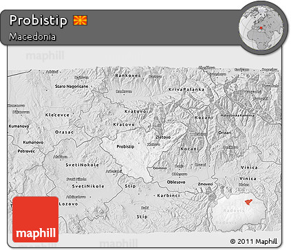 Silver Style 3D Map of Probistip