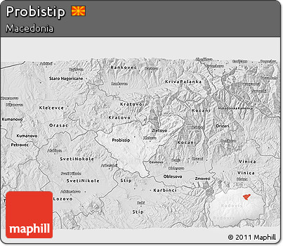 Silver Style 3D Map of Probistip