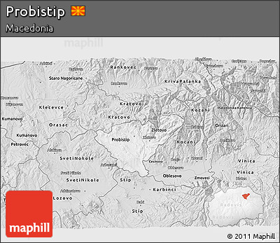 Silver Style 3D Map of Probistip