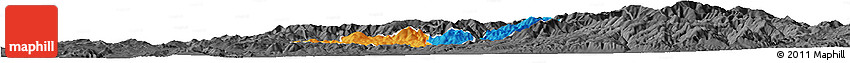 Political Horizon Map of Probistip, darken, desaturated