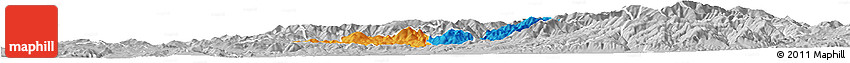 Political Horizon Map of Probistip, lighten, desaturated