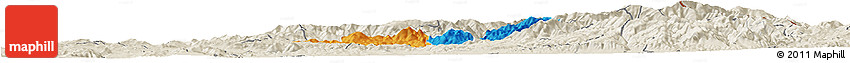 Political Horizon Map of Probistip, shaded relief outside