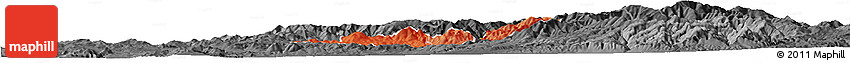 Political Shades Horizon Map of Probistip, darken, desaturated