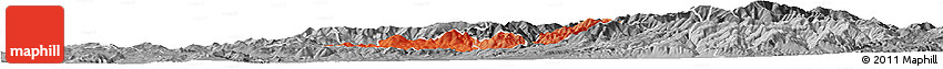 Political Shades Horizon Map of Probistip, desaturated