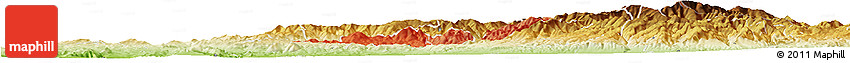 Political Shades Horizon Map of Probistip, physical outside