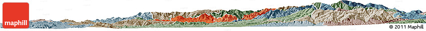 Political Shades Horizon Map of Probistip, semi-desaturated