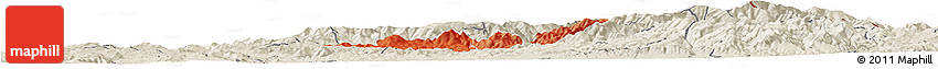 Political Shades Horizon Map of Probistip, shaded relief outside
