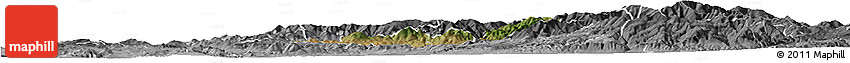 Satellite Horizon Map of Probistip, desaturated