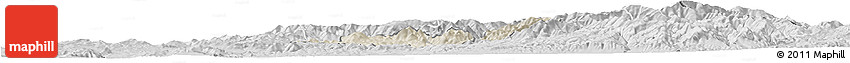 Shaded Relief Horizon Map of Probistip, desaturated
