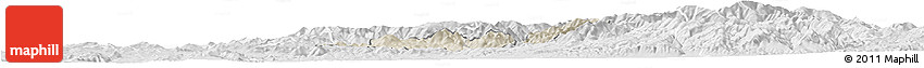 Shaded Relief Horizon Map of Probistip, lighten, desaturated