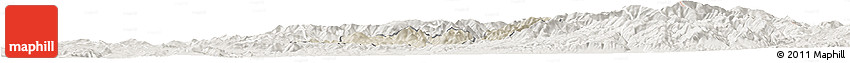 Shaded Relief Horizon Map of Probistip, lighten