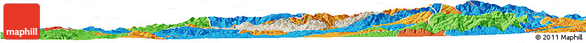 Shaded Relief Horizon Map of Probistip, political outside