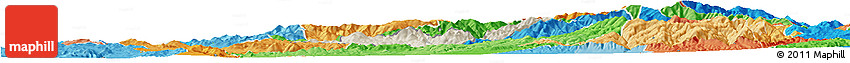 Shaded Relief Horizon Map of Probistip, political shades outside