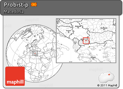Blank Location Map of Probistip