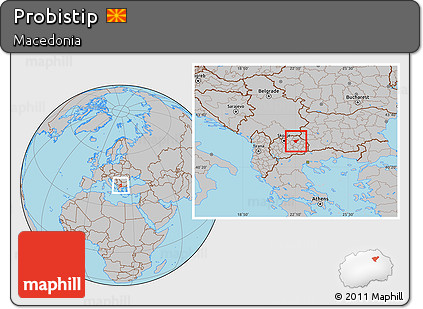 Gray Location Map of Probistip