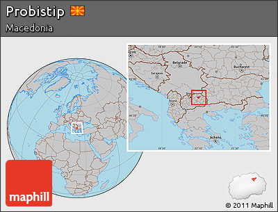 Gray Location Map of Probistip