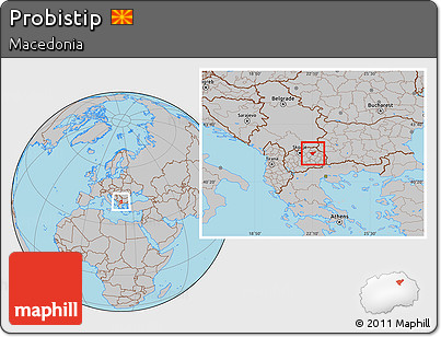 Gray Location Map of Probistip