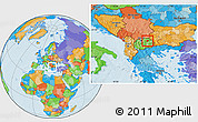Political Location Map of Probistip, within the entire country