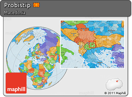 Political Location Map of Probistip