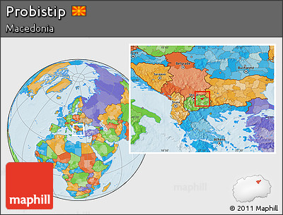 Political Location Map of Probistip