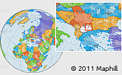 Political Location Map of Probistip, highlighted country