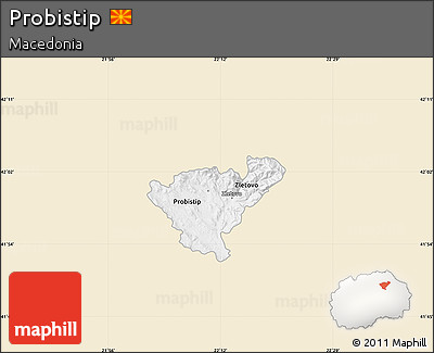 Classic Style Map of Probistip, single color outside