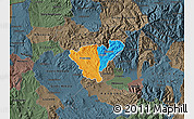 Political Map of Probistip, darken, semi-desaturated
