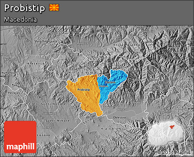 Political Map of Probistip, desaturated