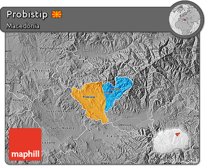 Political Map of Probistip, desaturated