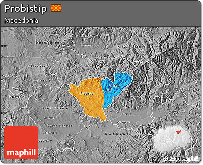 Political Map of Probistip, desaturated