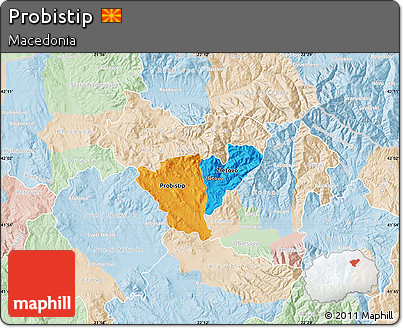 Political Map of Probistip, lighten