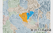 Political Map of Probistip, lighten, semi-desaturated