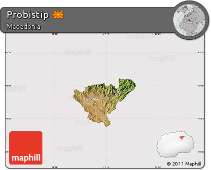 Satellite Map of Probistip, cropped outside