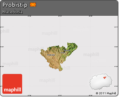 Satellite Map of Probistip, cropped outside