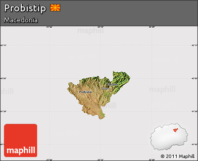Satellite Map of Probistip, cropped outside