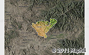 Satellite Map of Probistip, darken, semi-desaturated