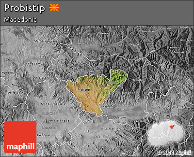 Satellite Map of Probistip, desaturated