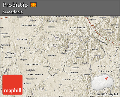 Shaded Relief Map of Probistip