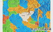 Shaded Relief Map of Probistip, political outside