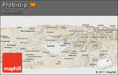Classic Style Panoramic Map of Probistip