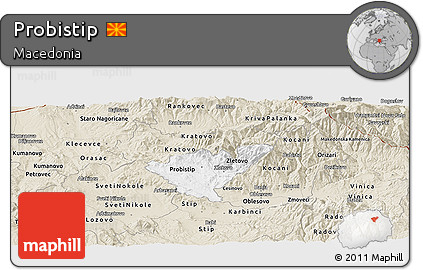 Classic Style Panoramic Map of Probistip